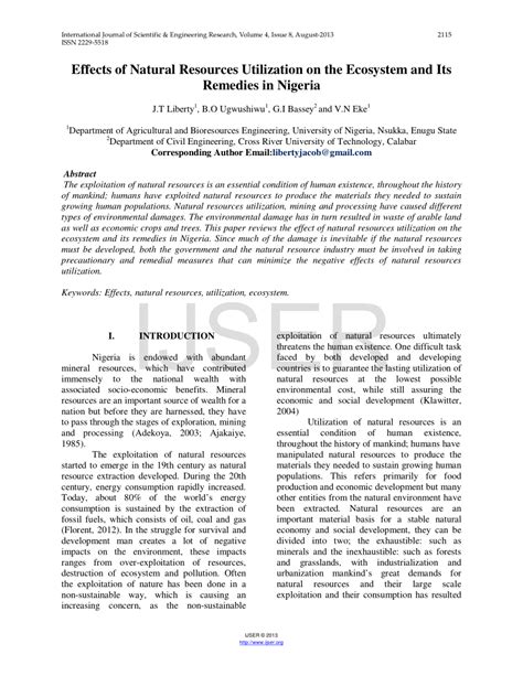 Systematic Review of the Impact of Natural Resource .